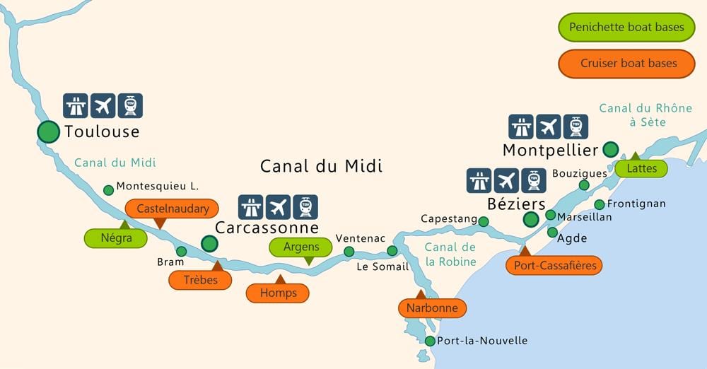 map of Toulouse, নৌকা