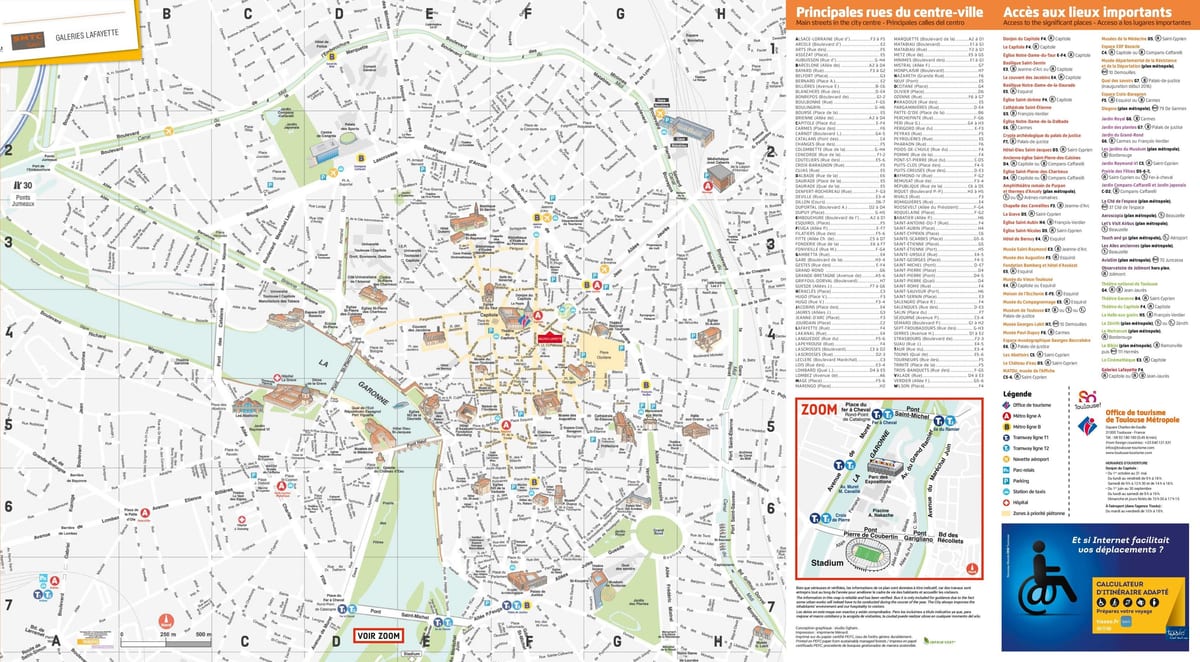 Toulouse, স্মৃতিস্তম্ভ মানচিত্র