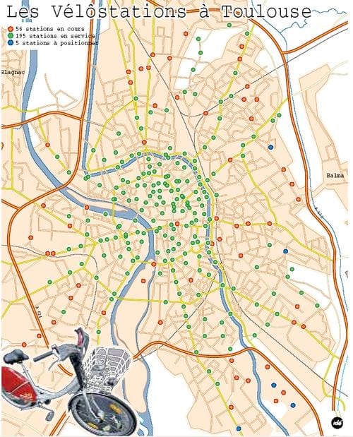 map of Toulouse সাইকেল
