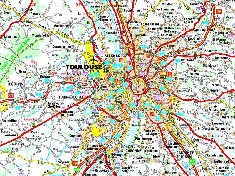 map of Toulouse রোড