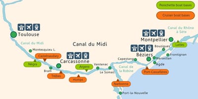 Map of Toulouse, নৌকা
