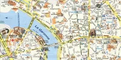 Map of Toulouse, শহরতলী