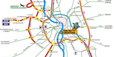 Map of Toulouse, হাইওয়ে
